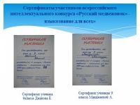 Сертификаты конкурсов